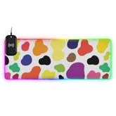 Colorful Cow Wireless Charging Mouse Pad for Mobile Phone Extra Large Gaming Mousepad with 13 Lighting Modes Mouse Mat for Office Home Gaming MacBook PC Laptop Desk